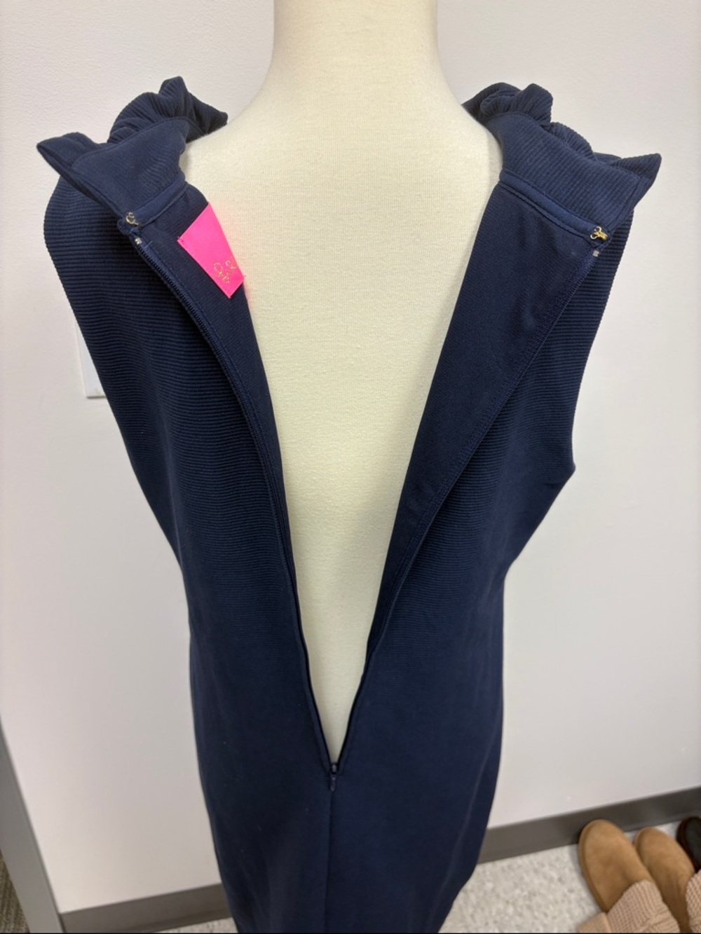 Lilly Pulitzer Navy Ruffle V-Neck Sleeveless Dress - Picture 5 of 5
